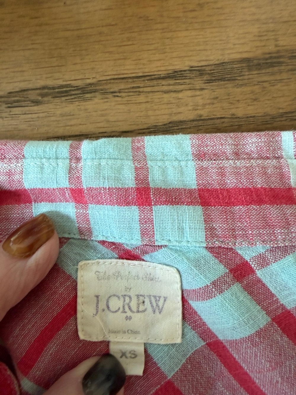 J. Crew The Perfect Shirt in Red and Light Blue Plaid - Picture 3 of 5